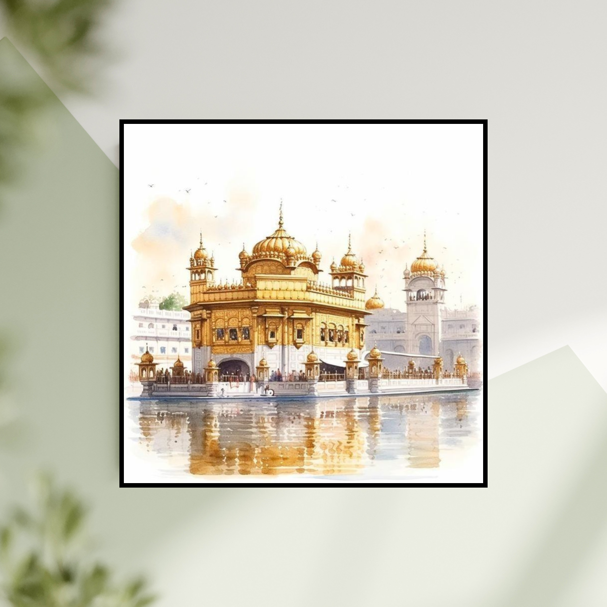 Golden Temple Amritsar Watercolor - Sri Harmandir Sahib Canvas Painting