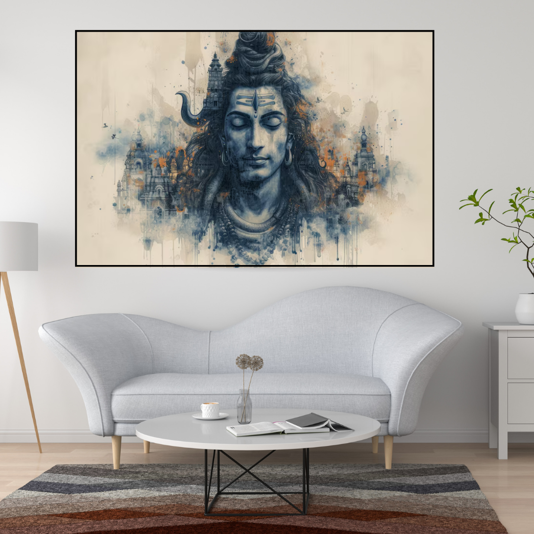 Shiva's Silence – Lord Shiva Canvas Wall Art - Image 2