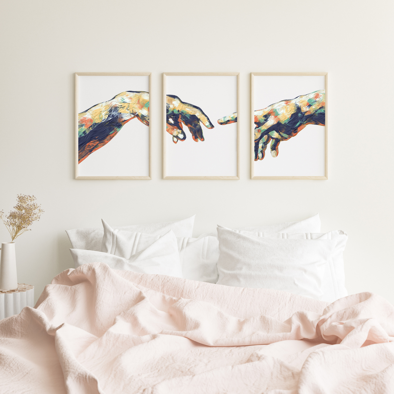 Divine Connection Triptych Canvas Painting Set of 3 Art O Hub - Image 4