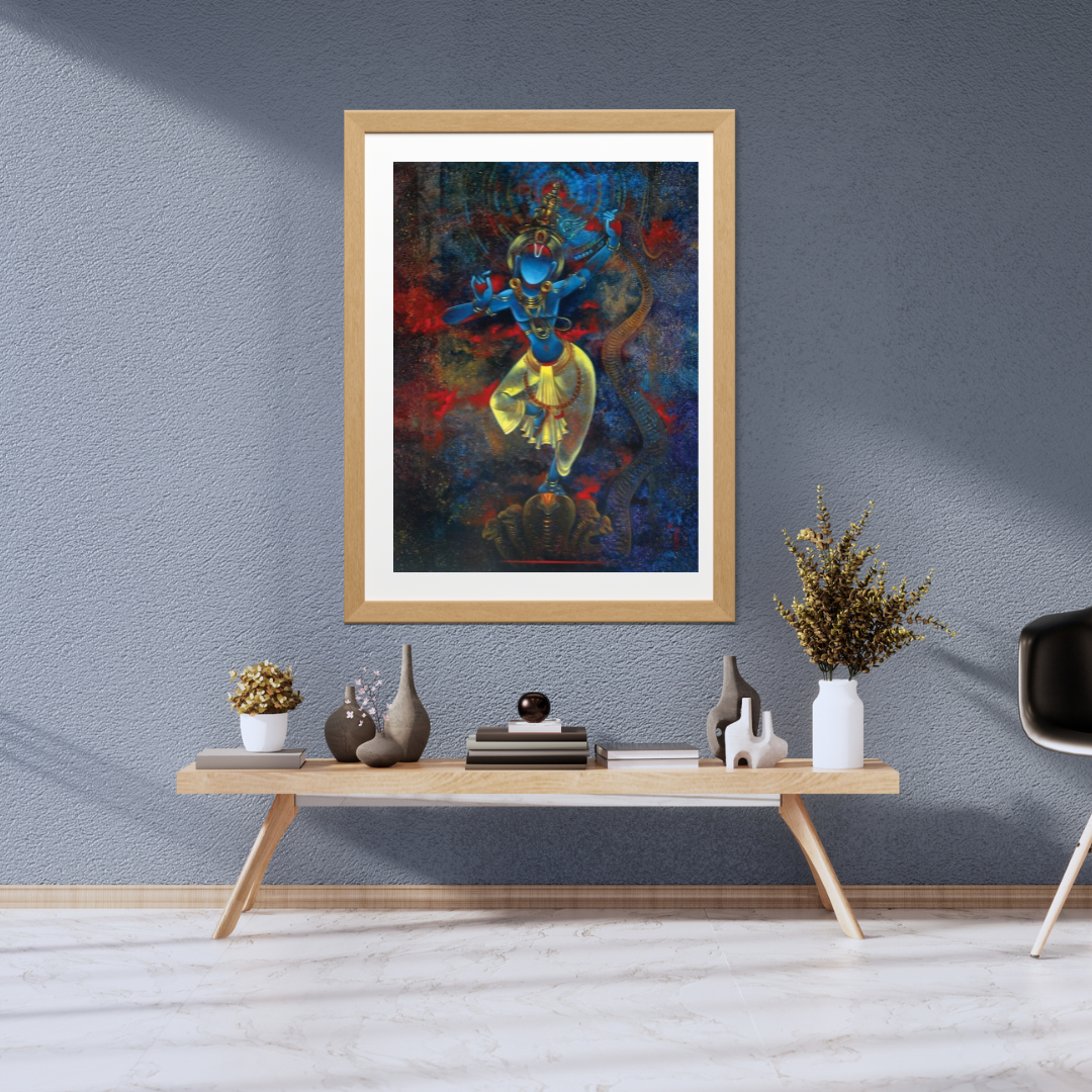 Krishna's Cosmic Dance Canvas by Artohub - Image 3