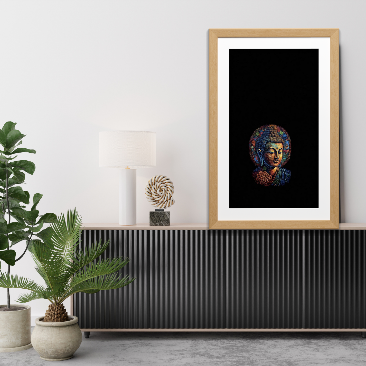 Ornate Tranquility – Buddha’s Floral Grace - Image 3