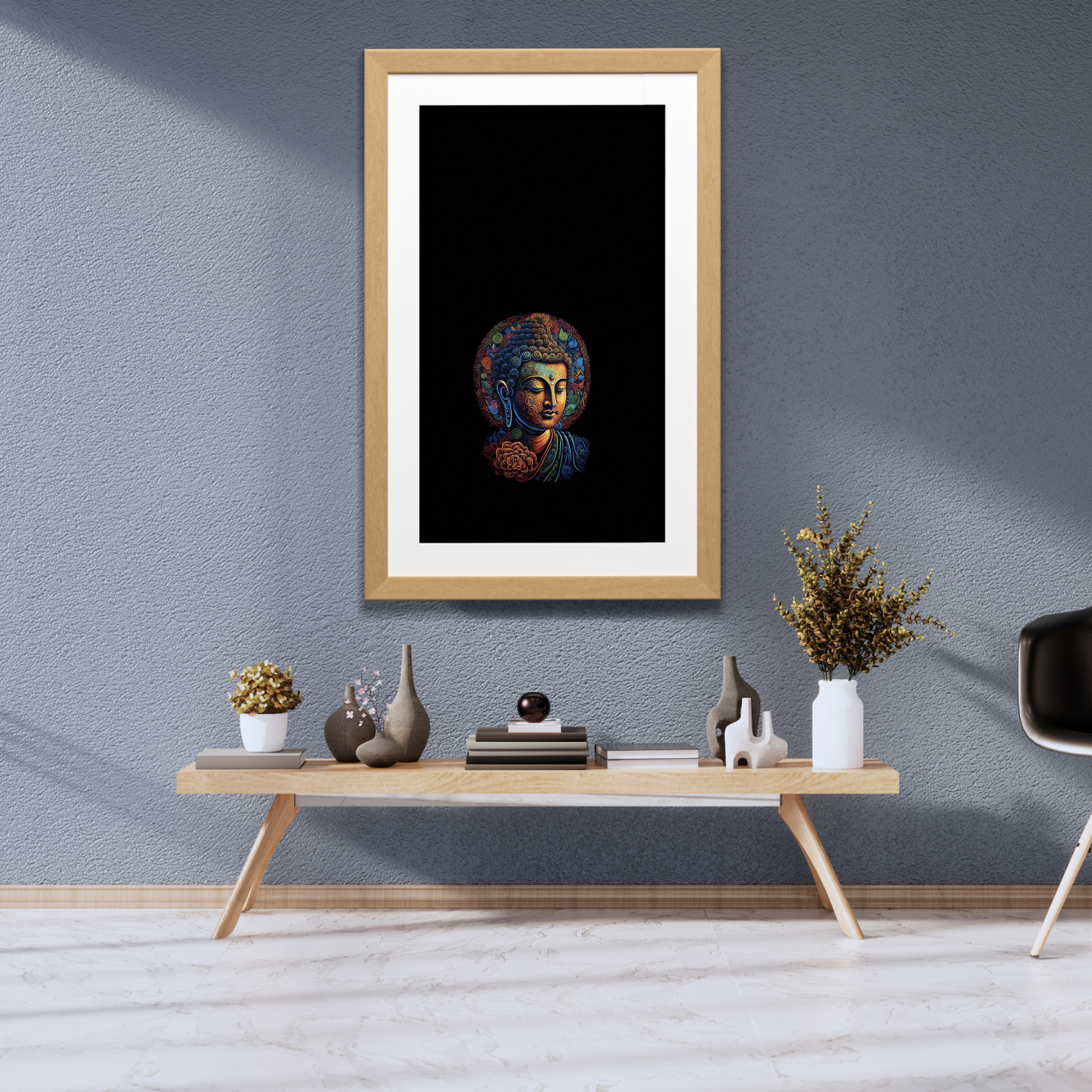 Ornate Tranquility – Buddha’s Floral Grace - Image 4