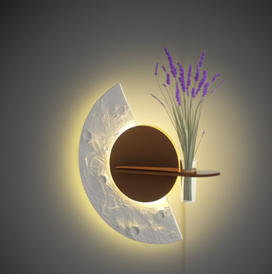 Lunar Bloom - Celestial Wall Sconce by Art O Hub